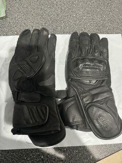 New Black Leather Motorcycle Gloves