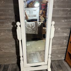 Beautiful Refinished Standing Tall Mirror 
