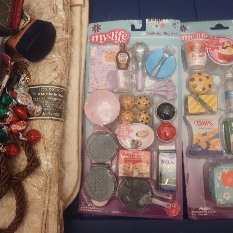 Brand new my life as doll accessories cooking playset school lunch place set traveling playset 10 bucks each pretend doll accessories for all three $3