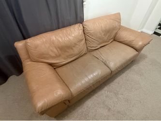 FREE Brown Genuine Leather Sofa