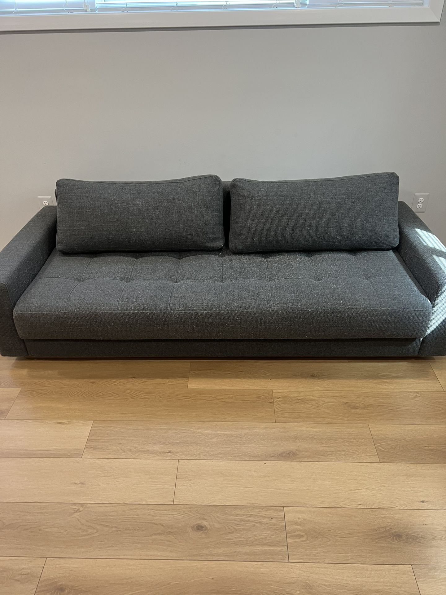 Price Drop-CB2- CLAREMONT 87.75 DARK GREY SLEEPER SOFA