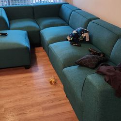 SECTONAL couch  6 piece Turquoise