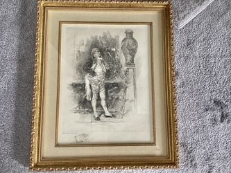 Mariano Fortuny (1(contact info removed)) Vintage Print “The Connoisseur “ Gold Ornate Frame