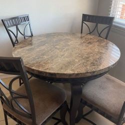 Marble Top Dining Table & Wine Rack