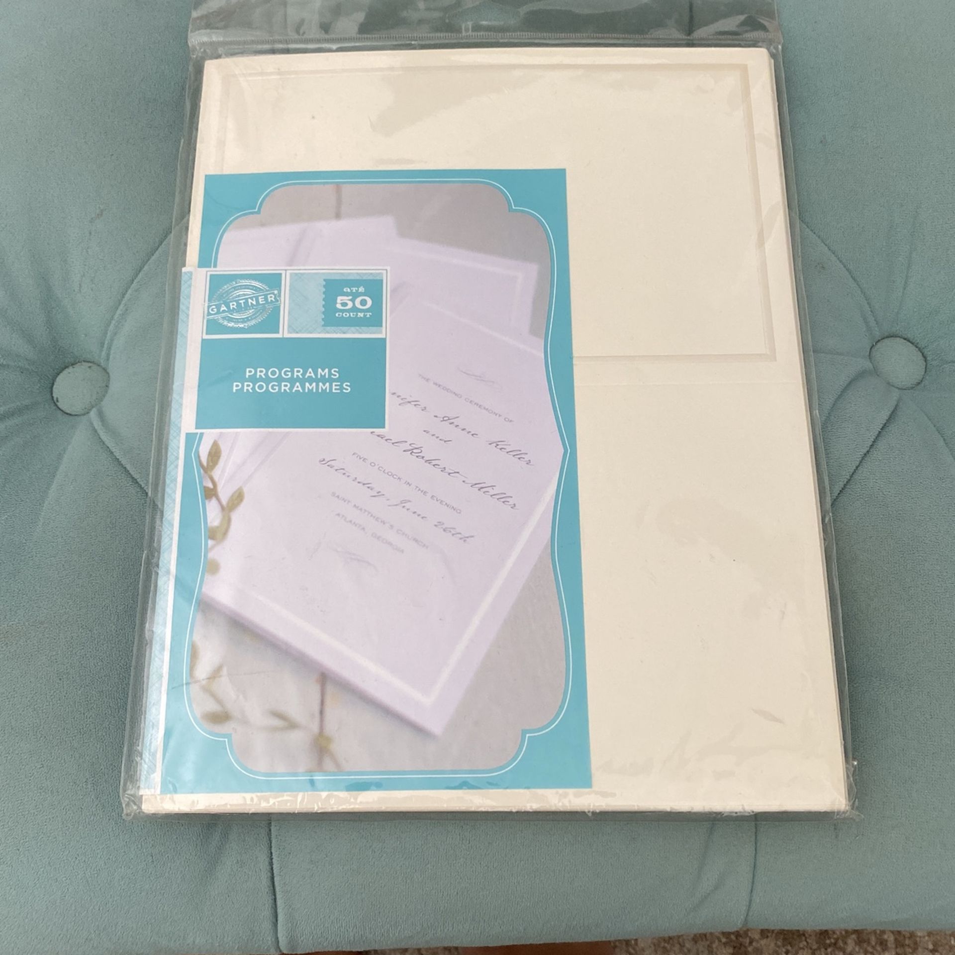 24 Bifold Wedding / Event Program, 8.5” x 11”  Unfolded