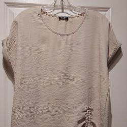 STRETCH TIE SLIT BLOUSE FROM TURKEY ( SIZE XL )