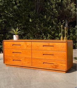 Postmodern Danish Modern 6-Drawer Dresser – Rounded MCM Credenza