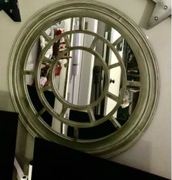 Round Window Pane Wall Mirror