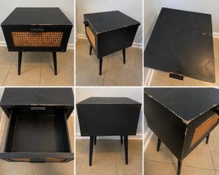 Black Side Bed Table / Nightstand – Used