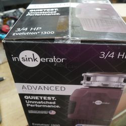 Insinkerator Evolution 1300 Advanced 3/4HP Garbage Disposal - New.