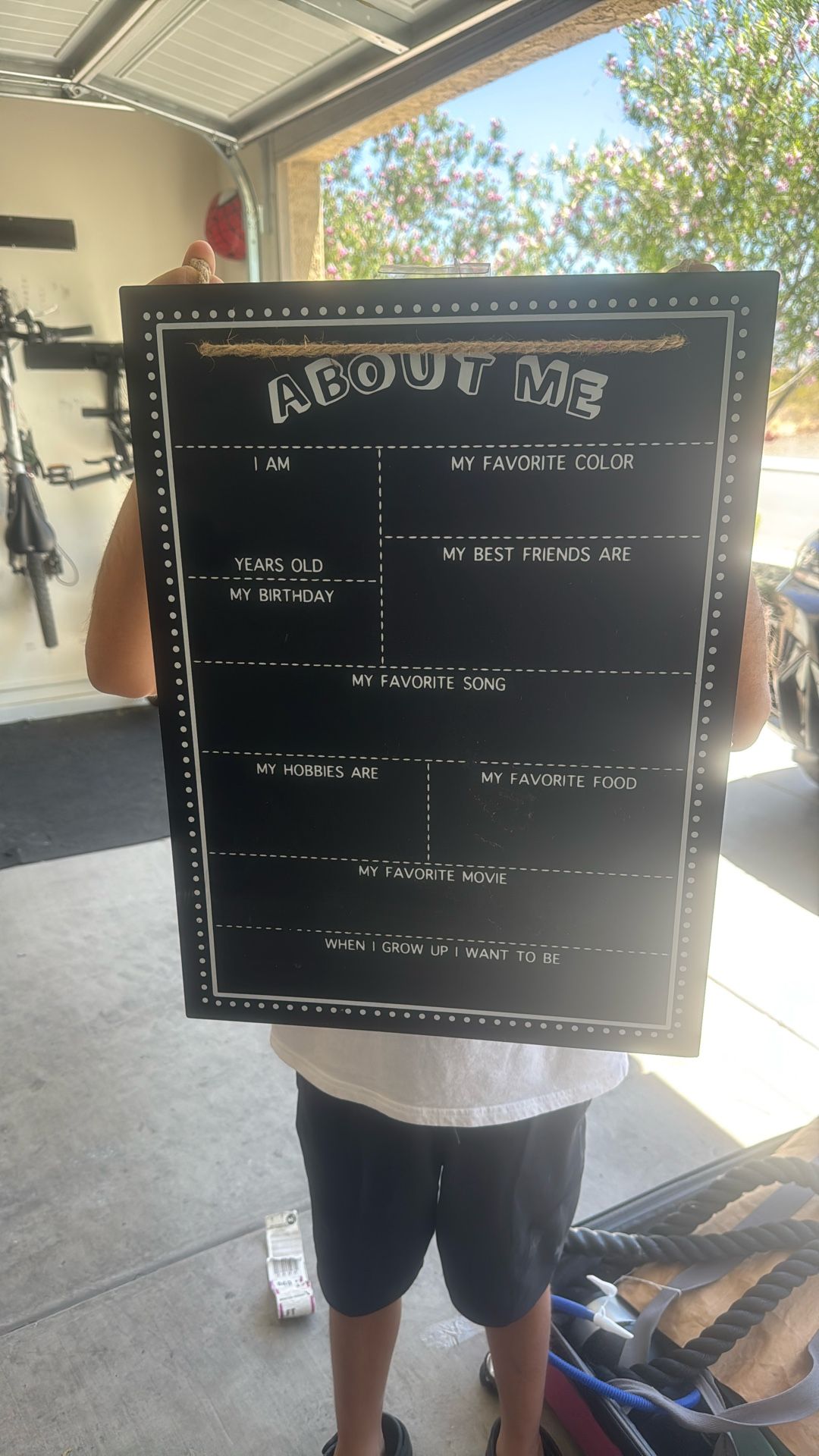 About Me Sign