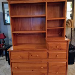 Beautiful Wood Dresser with Built In Changing Table 