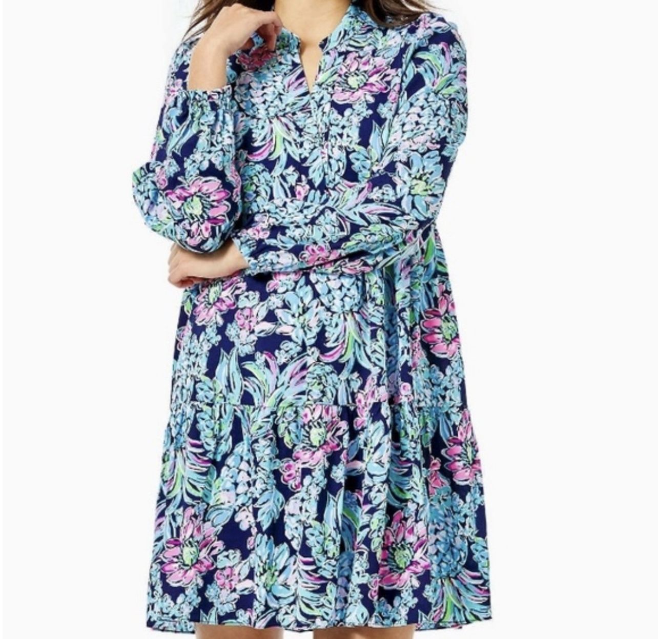 Lilly Pulitzer Womens Dress Size Small Blue Winona Lined Tropical Paradise New