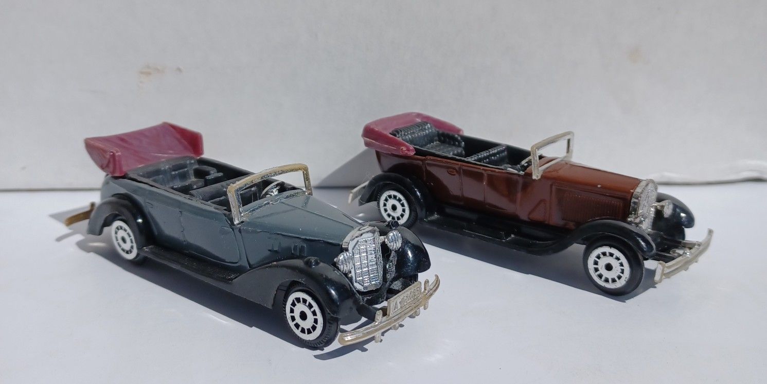 Vintage 1970s Mercedes Benz and Isotta Fraschini Die Cast Cars