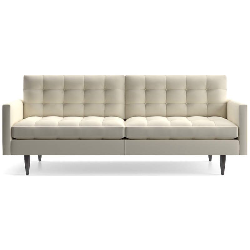 Crate & Barrel Petrie Midcentury Sofa – Jonas Caulk (Beige Fabric, Professionally Cleaned)