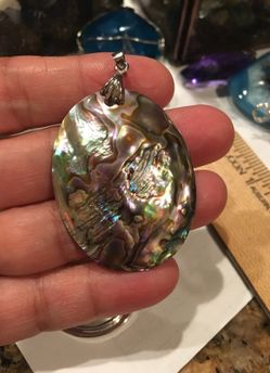 Sterling Silver abollone slider pendent