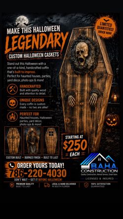 Custom Handcrafted Halloween Coffin Casket