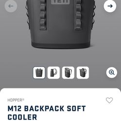 YETI Hopper Backpack M12 Soft Cooler Charcoal Brand New With Original Accessories And Tags 