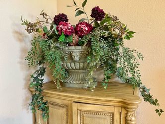 Decorative Floral Arrangement in Stone Planter
