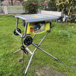 RYOBI 15 Amp 10 in. Expanded Capacity Portable Corded Table Saw With Rolling Stand