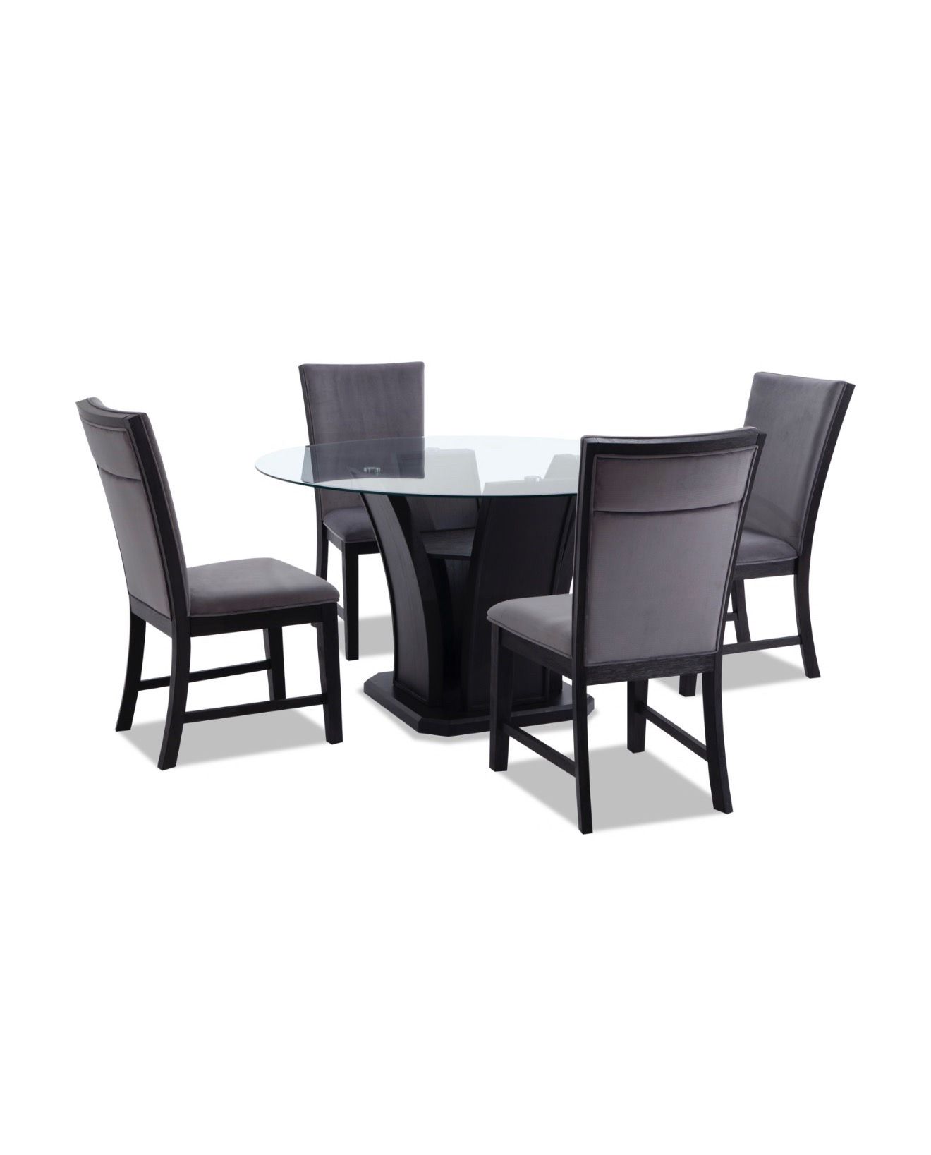 4 Black Leather Dining Chairs
