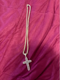 Gold chain and cross pendent