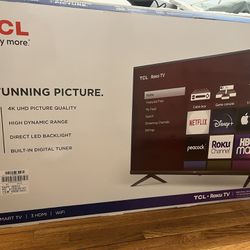 43” TCL 4k Ultra HD Roku TV