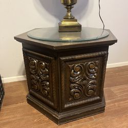 Solid Wood Nightstand With Storage