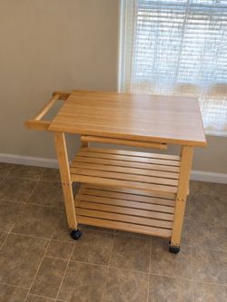 Bamboo style rolling cart