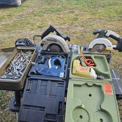 Old Tools, Drill, Saw, Wrenchs