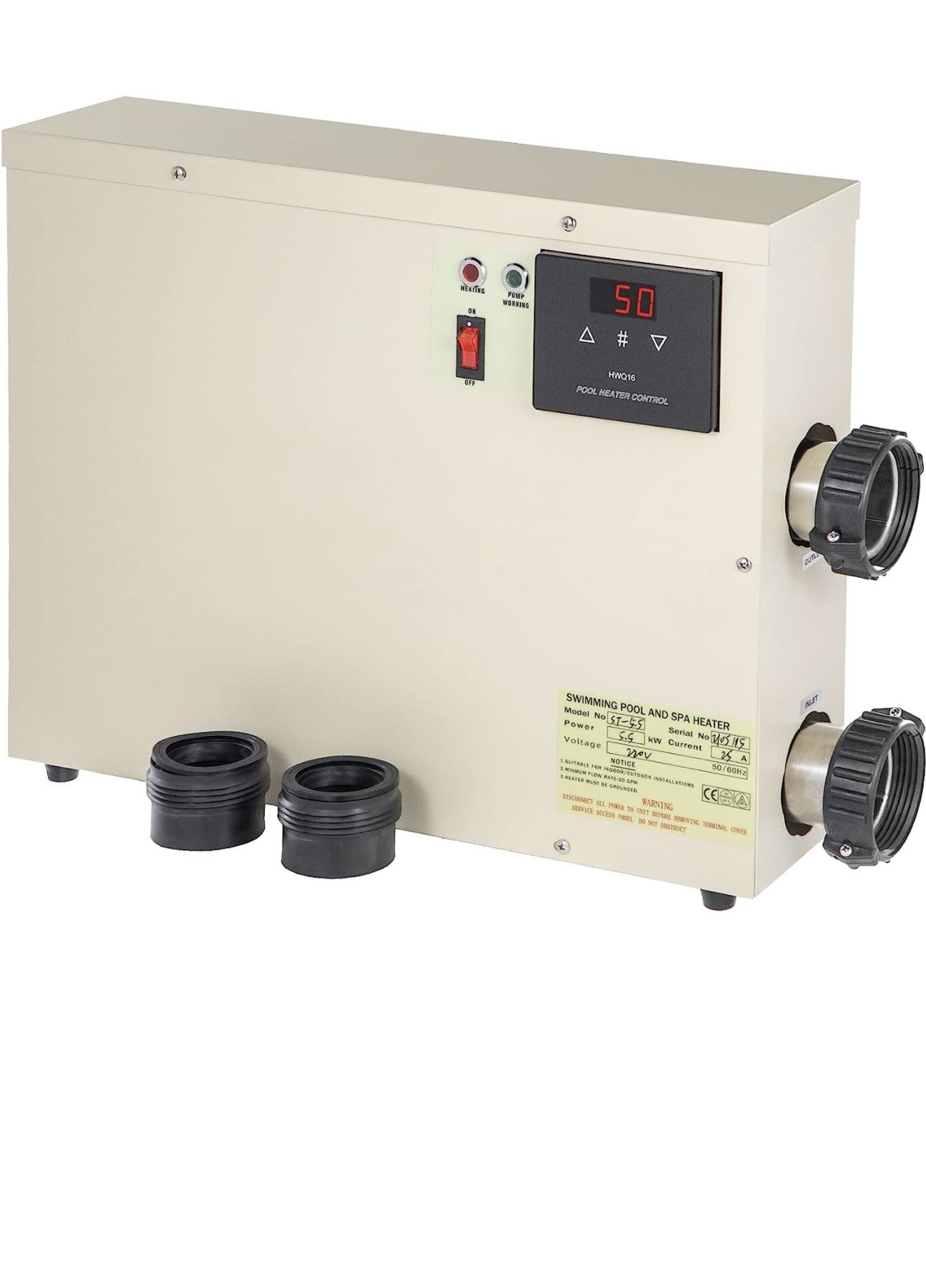 VEVOR Electric Pool Heater 11KW 240V Swimming Pool Electric Heater Water Bath Heater Electric Digital fit for Thermostat, fit for Max 1981 Gallon Pool