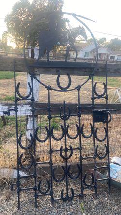Iron gate cowboy decoration