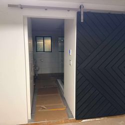 Gorgeous Custom Chevron/Herringbone Sliding Door
