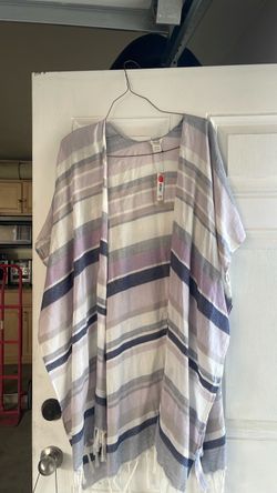 Ariat Striped Kimono Cardigan with Fringe Hem