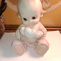 Vintage Porcelain Baby Piggy Bank.10 X 6 In.