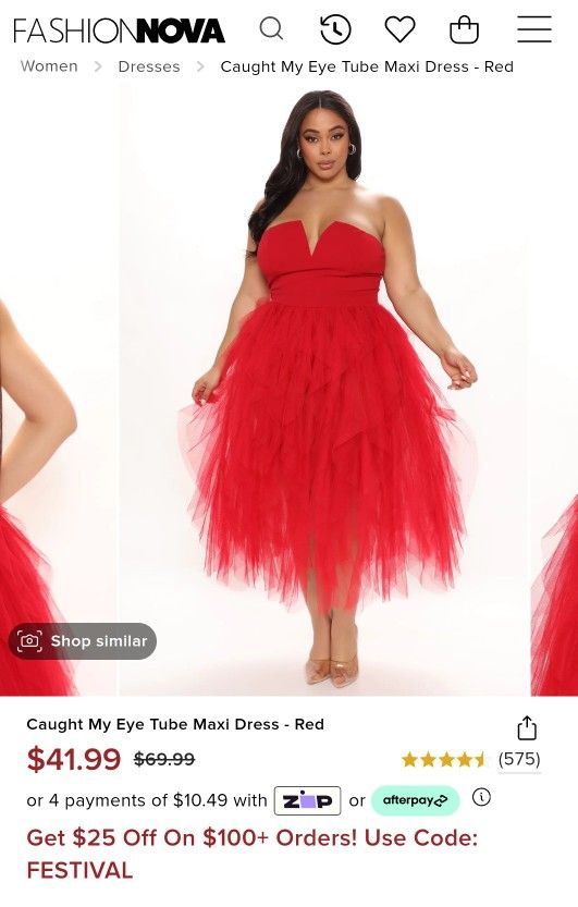 Catch my Eye Tube maxi dress fashion Nova red Size 1X Women s clothing