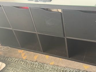MOVING SALE  Kallax shelf brown black
