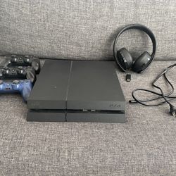 PS4 With Headset And 3 Controllers