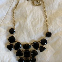 New Kate Spade Formal Cute Chunky Necklace Jewelry Chain Gold Black 