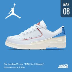 Womens Nike Air Jordan Retro Low UNC to Chicago DX4401-164 Size