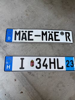 Euro license plates
