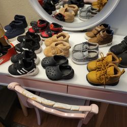 11 Pairs Of Shoes, Sandals, Boots, And Slippers 