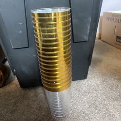 Gold Rim Plastic Cups