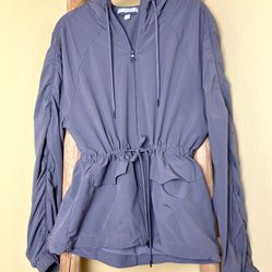 Zella Windbreaker With Hood And Drawstring Waist Size S