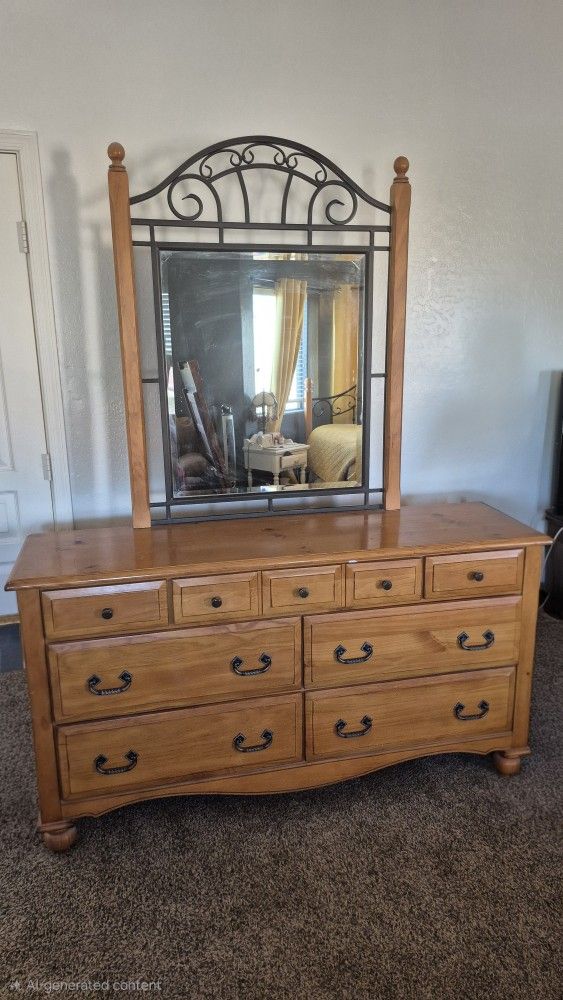 4 Piece Wood Bedroom Set King Bed