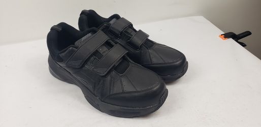 AVIA Mens 13 W Black Leather Athletic Sneaker Strap up Casual Walking Shoes 
