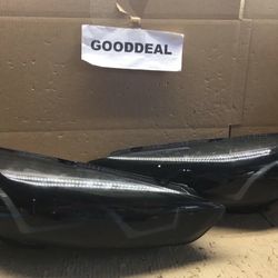 OH103 Fit 15-18 Ford Focus LED DRL Projector Black/Smoked Headlight 