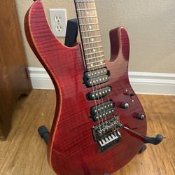 EART Standard Electric Guitar – Floyd Rose Tremolo, Flame Maple Red