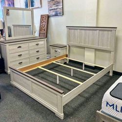 Farmhouse 4 Piece Queen Size Bedroom Set