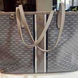 Tory Birch Gemini Textured Coated Canvas Tote Bag